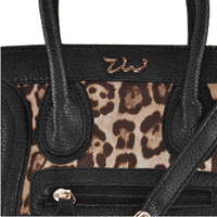 Leopard Print Patchwork Handbag in Earth Yellow