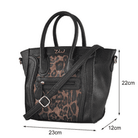 Leopard Print Patchwork Handbag in Earth Yellow