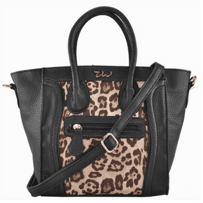 Leopard Print Patchwork Handbag in Earth Yellow