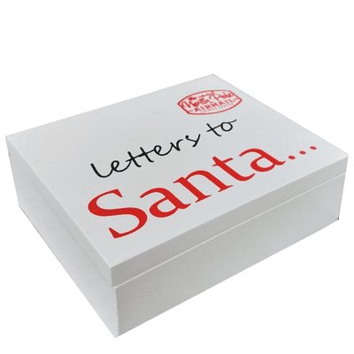 Letters To Santa White Wooden Box