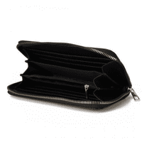 Long Black Textured Design Purse Wallet