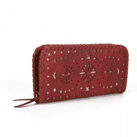 Long Red Purse With Cut Out Design