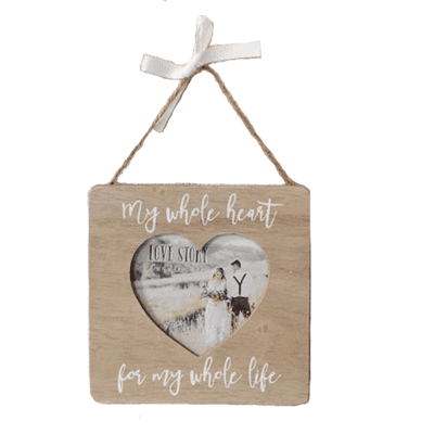 Love Story Hanging Wooden Wedding Photo Frame
