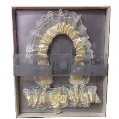 Lucky Wedding Horseshoe & Garter Gift Set
