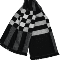 Men's Black Plaid and Stripes Scarf