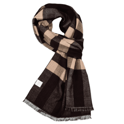 Men's Brown Checked Scarf