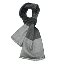 Men's Dark Grey Scarf Edged with a pale Grey Band