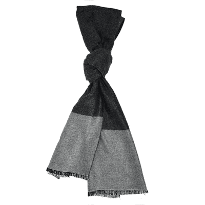 Men's Dark Grey Scarf Edged with a pale Grey Band