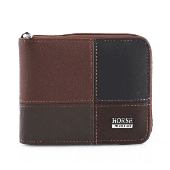 Mens Multi Coloured Brown & Black Leather Wallet By Imperial Horse