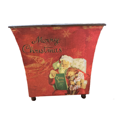 Merry Christmas Metal Planter