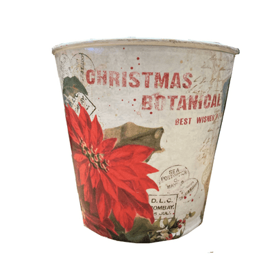 Merry Christmas Postcard Design Small Metal Plant Pots