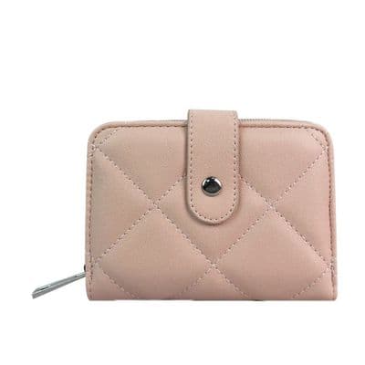 Mihaela Quilted Design Purse Wallet In Nude