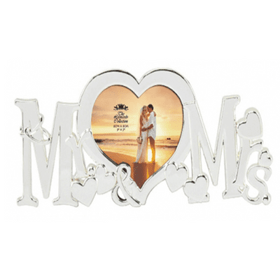 Mr & Mrs Silver Plated Photo Frame from The Leonardo Collection