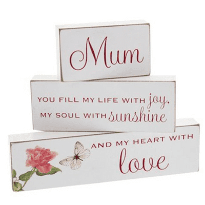 Mum Mantel Three Brick Plaque Set from The Juliana Collection