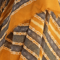Mustard Yellow And Grey Striped Lightweight Scarf