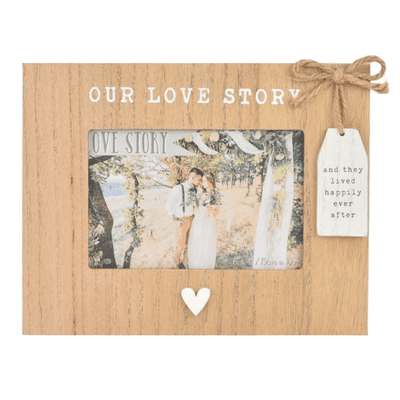 Our Love Story Rustic Wooden Photo Frame
