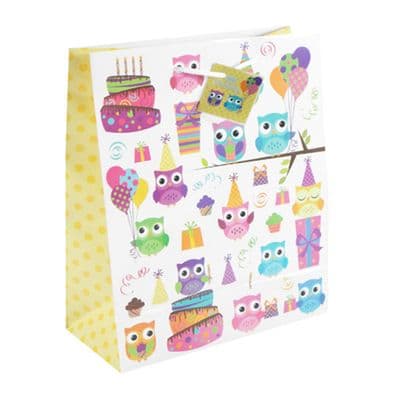Owl Design Gift Bag Medium Size