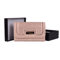 Pale Pink Laser Cut Out Design Purse Wallet