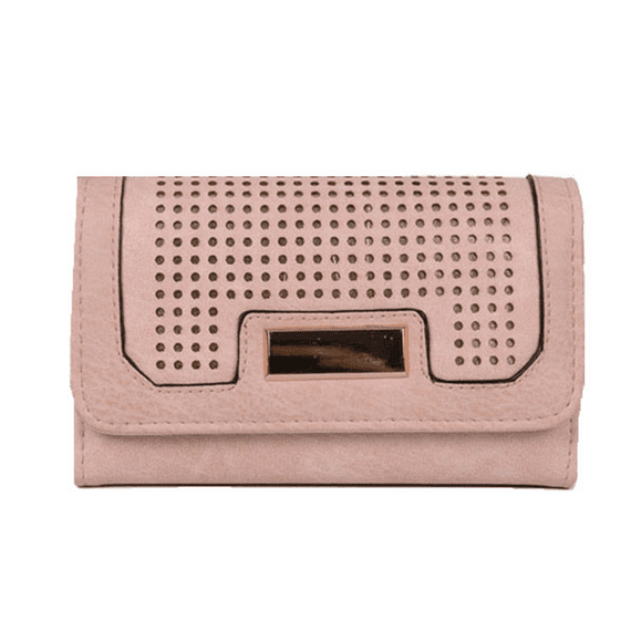 Pale Pink Laser Cut Out Design Purse Wallet