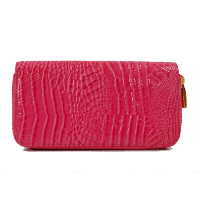 Patent Crocodile Texture Two Tone Coloured Purse