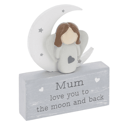 Pebble Angel Moon Mum Plaque From Shudehill Giftware