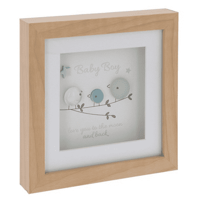 Pebble Glass Baby Boy Square Plaque From Shudehill Giftware