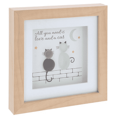 Pebble Glass Cat Square Plaque From Shudehill Giftware