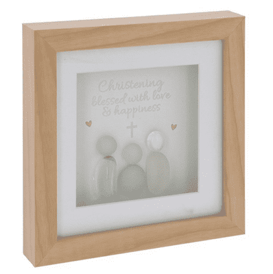 Pebble Glass Christening Square Plauqe From Shudehill Giftware
