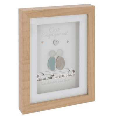Pebble Glass Engagement Portrait Plaque From Shudehill Giftware