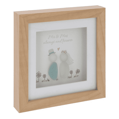 Pebble Glass Mr & Mrs Square Plaque From Shudehill Giftware