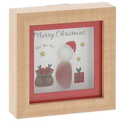 Pebble Glass Xmas Santa Plaque From Shudehill Giftware
