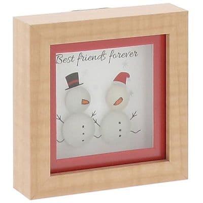 Pebble Glass Xmas Snowman Plaque By Shudehill Giftware