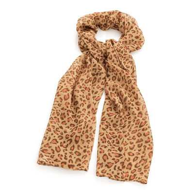 Pink and Brown Tone Animal Print Scarf