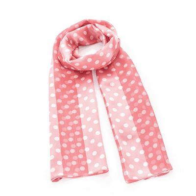 Pink and White Polka Dot Lightweight Scarf