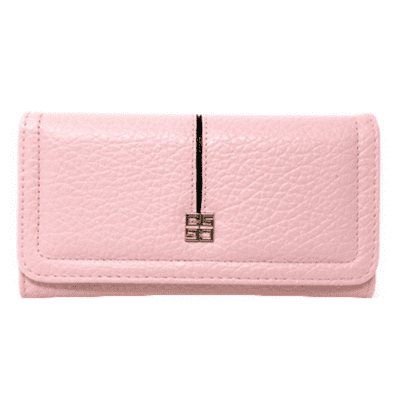 Pink Elephant Grain Long Purse Wallet
