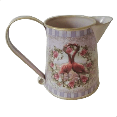 Pink Flamingo Heart Design Metal Jug