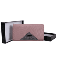 Pink Snakeskin Pattern Long Purse