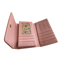 Pink Zipper Design Long Purse Wallet