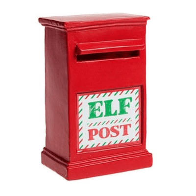 Polystone Elves Behaving Badly Red Elf Post Box