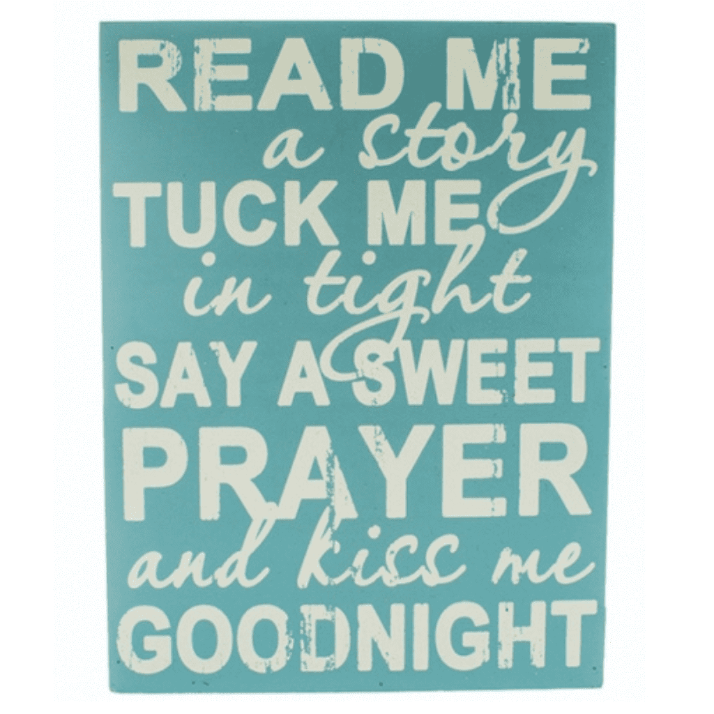 Read Me A Story Blue Wooden Sign
