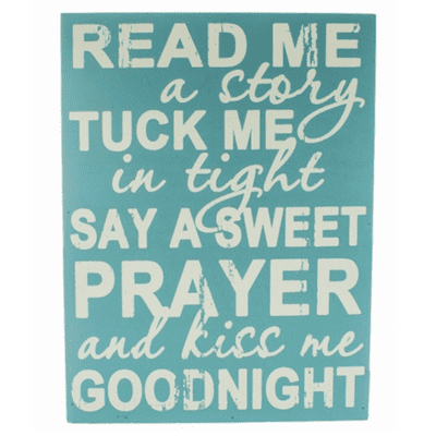 Read Me A Story Blue Wooden Sign