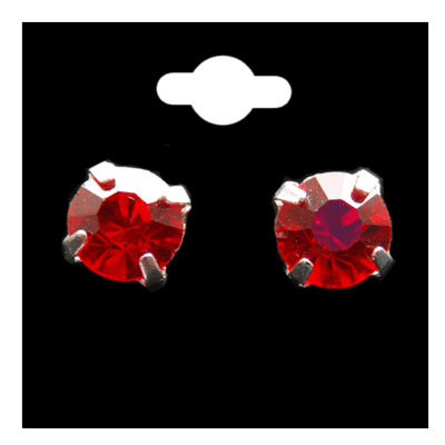 Red Crystal Stud Earrings
