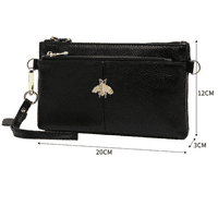 Red Leather Purse With Bumble Bee Embelishment