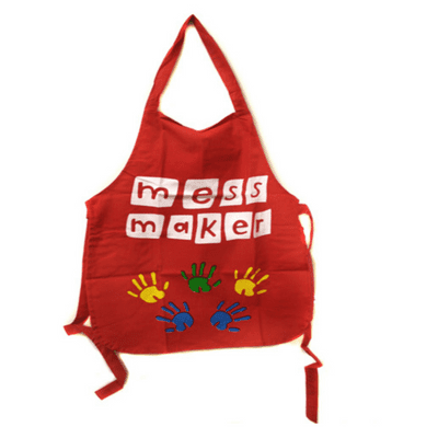 Red Mess Maker Patterned Kids Apron