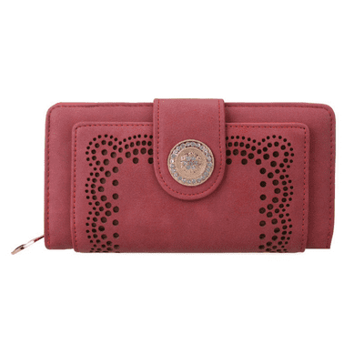 Red Multilayer Purse with Hollow Design