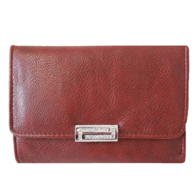 Red Purse with Crystal Lock Detail