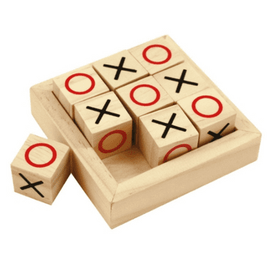 Retro Wooden Noughts & Crosses Game