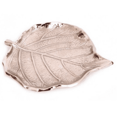 Silver Aluminium Leaf Shaped Decorative Dish