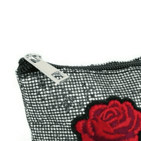 Silver and Black Sparkle Cosmetic Bag