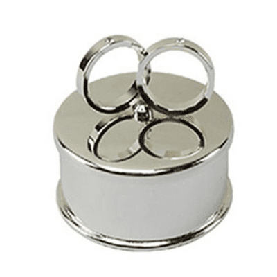 Silver Plated Crystal Wedding Rings Trinket